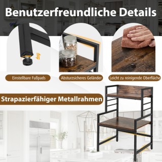 Costway Τριώροφο Ράφι Κουζίνας με Μεταλλική Κατασκευή και Ξύλινη Υφ... Costway Τριώροφο Ράφι Κουζίνας με Μεταλλική Κατασκευή και Ξύλινη Υφ...