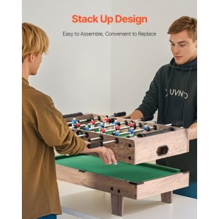 VEVOR Τραπέζι Παιχνιδιών 4-σε-1 82cm: Air Hockey, Ποδοσφαιράκι, Πιν...