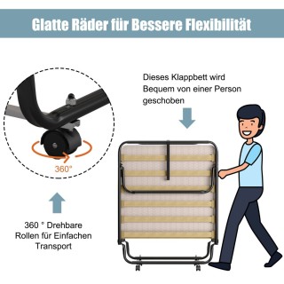 Costway Πτυσσόμενο Κρεβάτι με Στρώμα Memory Foam και Ανθεκτικό Μετ... Costway Πτυσσόμενο Κρεβάτι με Στρώμα Memory Foam και Ανθεκτικό Μετ...