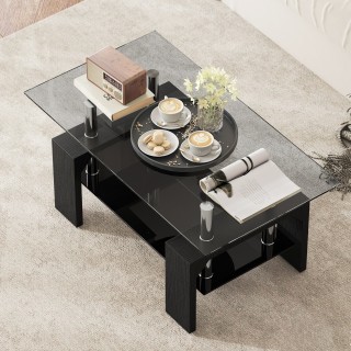 HOMCOM Μοντέρνο Τραπεζάκι Καφέ 2 Επιπέδων από Ξύλο και Χάλυβα με Επ... HOMCOM Μοντέρνο Τραπεζάκι Καφέ 2 Επιπέδων από Ξύλο και Χάλυβα με Επ...