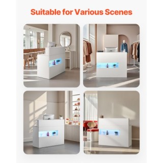 VEVOR Λευκός Παραλληλόγραμμος Πάγκος Υποδοχής - 47.24 (120 cm) YBQT... VEVOR Λευκός Παραλληλόγραμμος Πάγκος Υποδοχής - 47.24 (120 cm) YBQT...