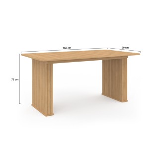 Τραπέζι Τραπεζαρίας Albane με Πόδια σε Εφέ Λατών 160 x 90 x 75 cm ... Τραπέζι Τραπεζαρίας Albane με Πόδια σε Εφέ Λατών 160 x 90 x 75 cm ...