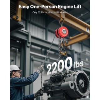 VEVOR Χειροκίνητος Ανυψωτήρας 1 Τόνου με Αναβαθμισμένη Γαλβανισμένη...