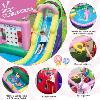 Costway Φουσκωτό Κάστρο Παιχνιδιού με Νεροτσουλήθρα και Θεματική Δ... Costway Φουσκωτό Κάστρο Παιχνιδιού με Νεροτσουλήθρα και Θεματική Δ...