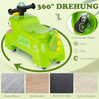 Costway  Παιδικό Όχημα Αποθήκευσης με Φώτα, Μουσική & Κόρνα – Πράσι...