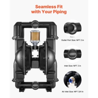 VEVOR Αεροκίνητη Διπλή Διαφραγματική Αντλία, 598.09 LPM Μέγ., Αλουμ... VEVOR Αεροκίνητη Διπλή Διαφραγματική Αντλία, 598.09 LPM Μέγ., Αλουμ...