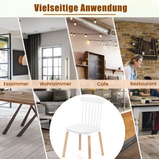 Costway  Σετ 4 Καρέκλες Τραπεζαρίας με Ατρακτοειδή Πλάτη & Καμπυλωτ...