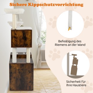 Costway Πύργος Γάτας με Ξύλινη Ντουλάπα & Σιζάλ Κολόνα Ξυσίματος, Κ... Costway Πύργος Γάτας με Ξύλινη Ντουλάπα & Σιζάλ Κολόνα Ξυσίματος, Κ...