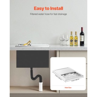 VEVOR Ανοξείδωτος Κάδος Πάγου 27.1L QRSCBC201BXGYNI9J002V0