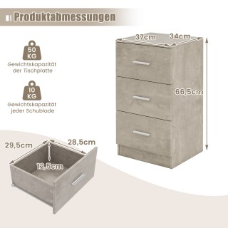 Costway Κομοδίνο με 3 Συρτάρια Υψηλής Γυαλάδας 37 x 34 x 66,5 εκ. σ... Costway Κομοδίνο με 3 Συρτάρια Υψηλής Γυαλάδας 37 x 34 x 66,5 εκ. σ...