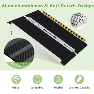 Costway Φορητή Ράμπα Αμαξιδίου με Αντιολισθητική Επιφάνεια και Αναδ...