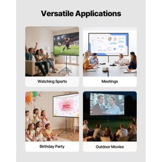 VEVOR Οθόνη Προβολέα με Τρίποδο 80 160° 4K HD 16:9 ZJSTYPMEKSJZ80OE...