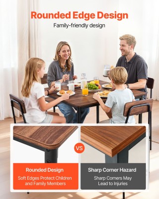 VEVOR Σετ Μπαρ Τραπεζιού 5 Τεμαχίων με Στρογγυλεμένες Άκρες, Τραπέζ...