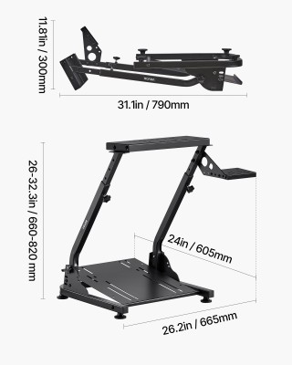 VEVOR Ρυθμιζόμενη και Πτυσσόμενη Βάση Τιμονιού για Αγώνες 24 x 26.2...