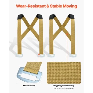 VEVOR Σύστημα Μεταφοράς 2 Ατόμων με Ρυθμιζόμενους Ιμάντες για Έπιπλ...