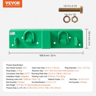 VEVOR Γάντζοι 5/16 για Κουβά Τρακτέρ, Βαρέως Τύπου, 12,000 lbs ZZ... VEVOR Γάντζοι 5/16 για Κουβά Τρακτέρ, Βαρέως Τύπου, 12,000 lbs ZZ...