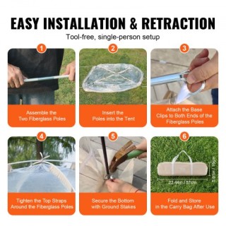 VEVOR Αθλητική Σκηνή Άμεσης Τοποθέτησης για 1 Άτομο - Διαφανής Ανθε...