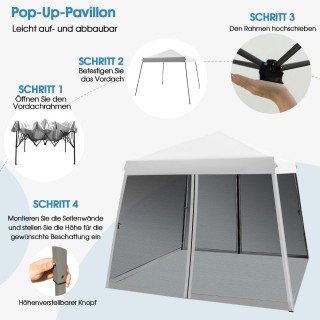Costway  Αναδιπλούμενη Τέντα Εξωτερικού Χώρου 3x3m με Αδιάβροχο Ύφα...