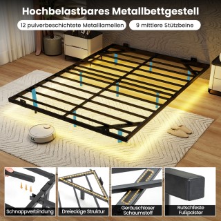 Costway Μοντέρνο Διπλό Κρεβάτι με Μεταλλικό Πλαίσιο & LED Φωτισμό -... Costway Μοντέρνο Διπλό Κρεβάτι με Μεταλλικό Πλαίσιο & LED Φωτισμό -...