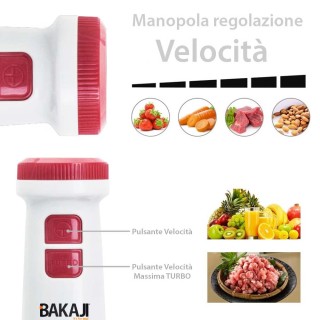 BAKAJI Μπλέντερ Βύθισης Λεπίδες Ανοξείδωτου Χάλυβα 600W Μίξερ Πολυ... BAKAJI Μπλέντερ Βύθισης Λεπίδες Ανοξείδωτου Χάλυβα 600W Μίξερ Πολυ...