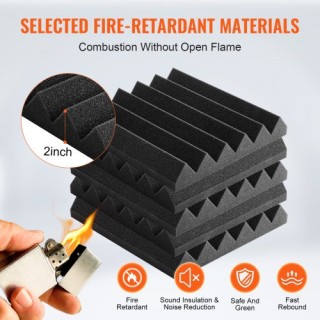 VEVOR  24 Ακουστικά Πάνελ Αφρού 30x30x5 εκ. με Αυτοκόλλητο για Τοίχ...