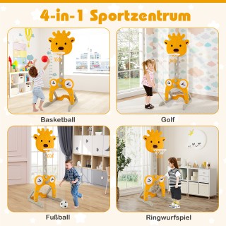 Costway 4 σε 1 Κέντρο Δραστηριοτήτων με Καλάθι & Ποδόσφαιρο & Κρίκο...