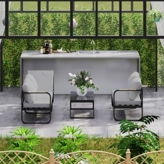 Outsunny Σετ Εξωτερικού Χώρου 3 Τεμαχίων με Καναπέ 3 Θέσεων Μετατρέ... Outsunny Σετ Εξωτερικού Χώρου 3 Τεμαχίων με Καναπέ 3 Θέσεων Μετατρέ...