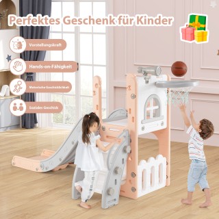 Costway  Πολυλειτουργική Παιδική Τσουλήθρα 6-σε-1 με Μπασκέτα & Τηλ...