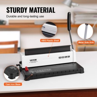 Μηχανή Σπιράλ Δεσίματος VEVOR, Χειροκίνητη Βιβλιοδεσία 34 Οπών, Δέσ...