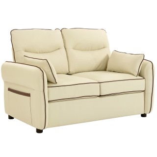 HOMCOM Διθέσιος Καναπές από Συνθετικό Δέρμα με Παχιά Επένδυση, Πλαϊ...