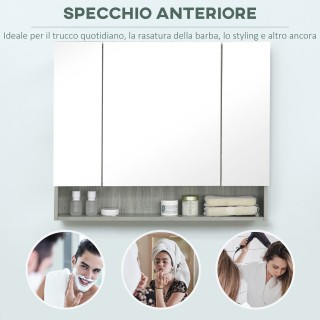 kleankin Ντουλάπι με Καθρέφτη σε 4 Τμήματα με Ρυθμιζόμενα Ράφια από... kleankin Ντουλάπι με Καθρέφτη σε 4 Τμήματα με Ρυθμιζόμενα Ράφια από...