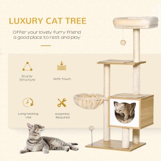 PawHut Δέντρο Αναρρίχησης Γατών με Ξυστράκια – Πολυλειτουργικό, Ύψο...
