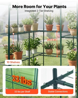 VEVOR Φορητό θερμοκήπιο 137 x 137 x 196 εκ. με κάλυμμα PVC, 2 επίπε... VEVOR Φορητό θερμοκήπιο 137 x 137 x 196 εκ. με κάλυμμα PVC, 2 επίπε...