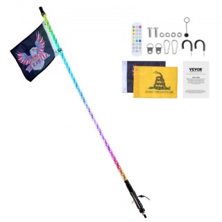 VEVOR LED Σπιράλ Φως 1.5m RGB για ATV/UTV με Τηλεχειριστήριο & Εφαρ...