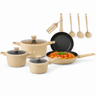 BAKAJI Σετ Κατσαρολών Serena Tortora 11 Τεμαχίων από Χυτό Αλουμίνιο...