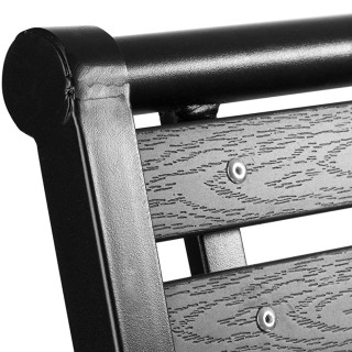 BAKAJI Εξωτερικός Πάγκος Κήπου Polywood με Ατσάλινη Μαύρη Κατασκευή...