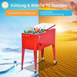 Φορητό Ψυγείο με Ρόδες 76L Χρώματος Κόκκινο COSTWAY OP2979 Φορητό Ψυγείο με Ρόδες 76L Χρώματος Κόκκινο COSTWAY OP2979