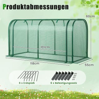 Costway Πολυλειτουργικό 2-σε-1 Θερμοκήπιο Τούνελ με Ανθεκτικό Μεταλ...