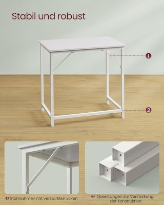 Μεταλλικό Γραφείο Υπολογιστή 50 x 80 x 76 cm VASAGLE LWD038W44 Μεταλλικό Γραφείο Υπολογιστή 50 x 80 x 76 cm VASAGLE LWD038W44