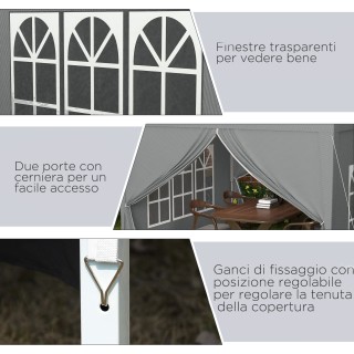 Outsunny Πτυσσόμενο κιόσκι εξωτερικού χώρου 3x3 μ με 4 πλευρικά πά... Outsunny Πτυσσόμενο κιόσκι εξωτερικού χώρου 3x3 μ με 4 πλευρικά πά...