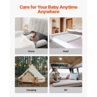 VEVOR Φουσκωτό Προστατευτικό Κάγκελο Κρεβατιού 52 για Νήπια με Πτερ...