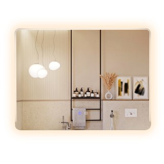 Costway Καθρέφτης Μπάνιου LED με 3-Χρωματιστά Φώτα & Αντιθαμβωτική ...