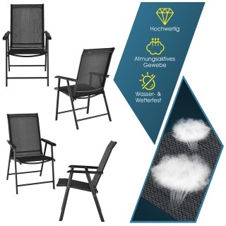 Costway Σετ 2 Μαύρες Πτυσσόμενες Καρέκλες Κήπου Υψηλής Στήριξης με... Costway Σετ 2 Μαύρες Πτυσσόμενες Καρέκλες Κήπου Υψηλής Στήριξης με...