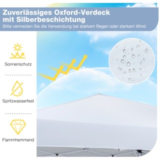 Costway Πτυσσόμενο Pop-Up κιόσκι 290 x 290 cm, ρυθμιζόμενο ύψος, με...