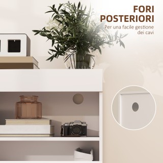 HOMCOM  Μοντέρνα Χαμηλή Κρεντέντζα με Αμορτισέρ και Άνοιγμα με Πίεσ...