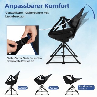 Costway Πτυσσόμενη Καρέκλα Κατασκήνωσης με Ρυθμιζόμενη Πλάτη και Απ... Costway Πτυσσόμενη Καρέκλα Κατασκήνωσης με Ρυθμιζόμενη Πλάτη και Απ...