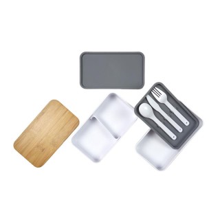 Φαγητοδοχείο - Lunch Box 2 Επιπέδων με Μαχαιροπίρουνα και Καπάκι απ...