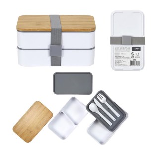 Φαγητοδοχείο - Lunch Box 2 Επιπέδων με Μαχαιροπίρουνα και Καπάκι απ... Φαγητοδοχείο - Lunch Box 2 Επιπέδων με Μαχαιροπίρουνα και Καπάκι απ...