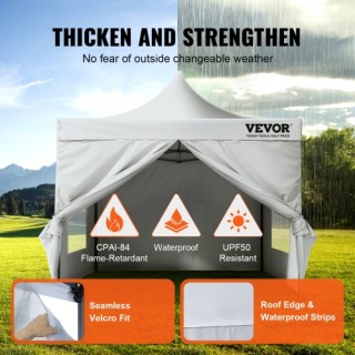 Τέντα VEVOR 10x10FT με Πλευρικά Τοιχώματα & Τσάντα Λευκή  DCSYPBS10...