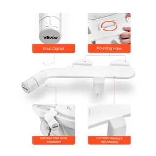 VEVOR Προσάρτημα Μπιντέ Διπλών Ακροφυσίων Ρυθμιζόμενης Πίεσης Χωρίς...